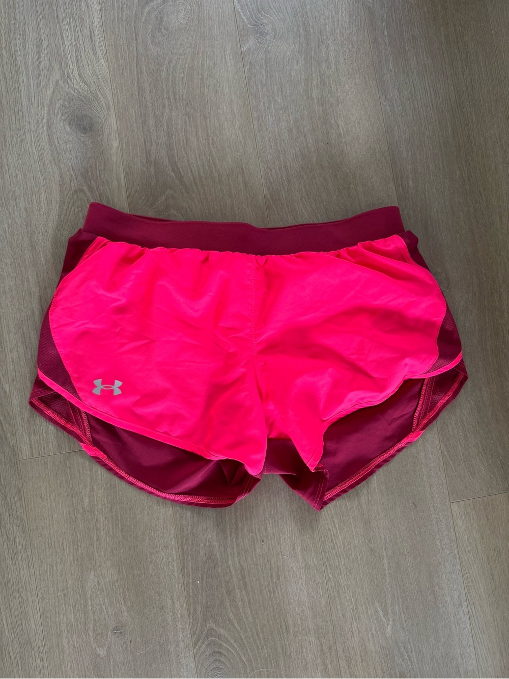 Under Armour Women’s Neon Pink Two-Tone Athletic Shorts